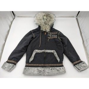 Disney Frozen Broadway Musical Sherpa Jacket Kristoff Fur Hoodie Women Small NEW